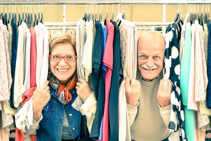Couple in a thrift store