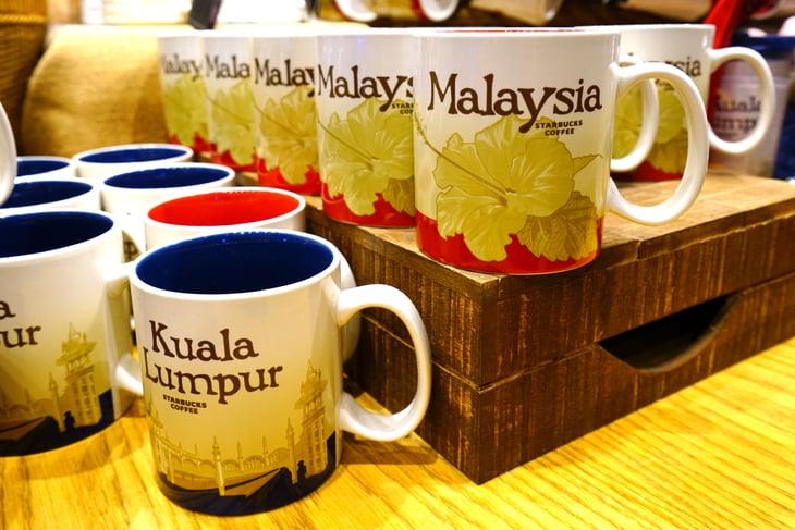 Collectible mugs from Starbucks' City series