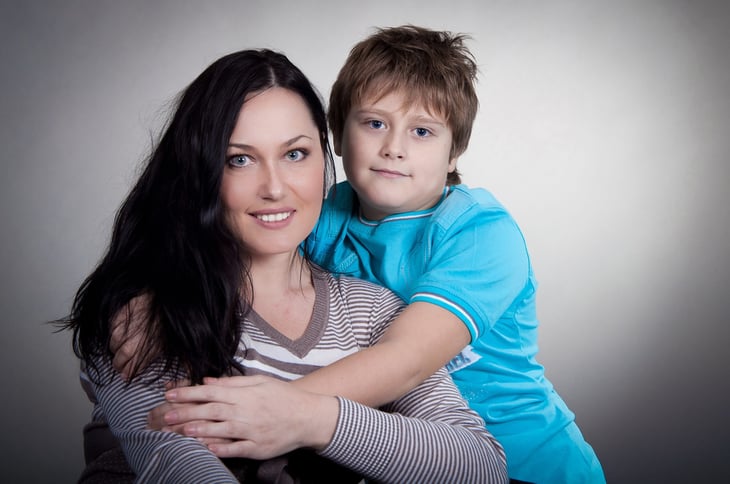 Single mother with her child