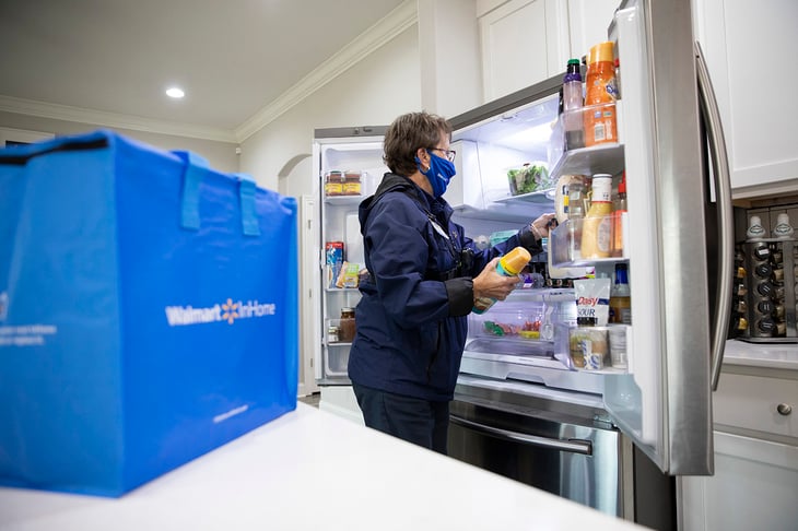 Walmart InHome delivers to customer's refrigerator