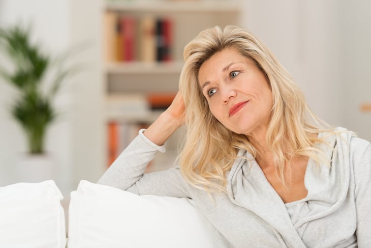 Older woman thinking about regrets