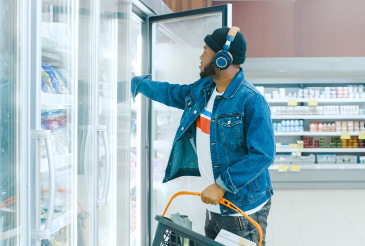 Shopper at a grocery store