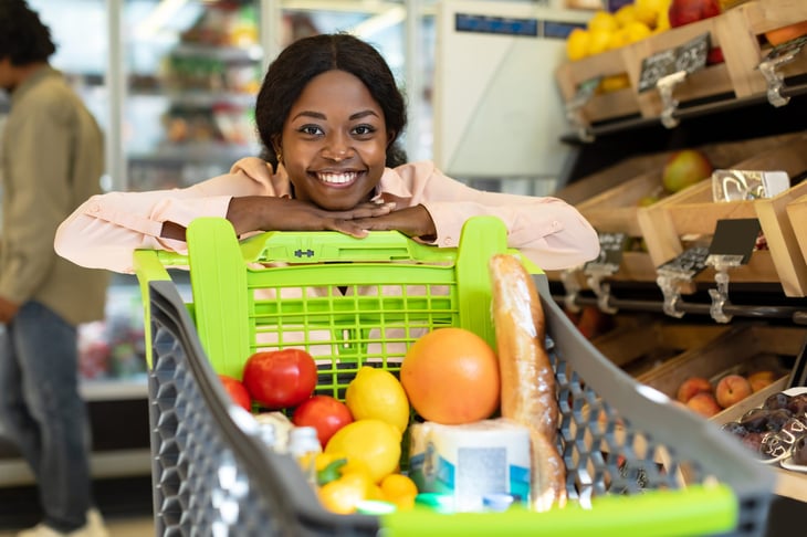 Young woman in the grocery store