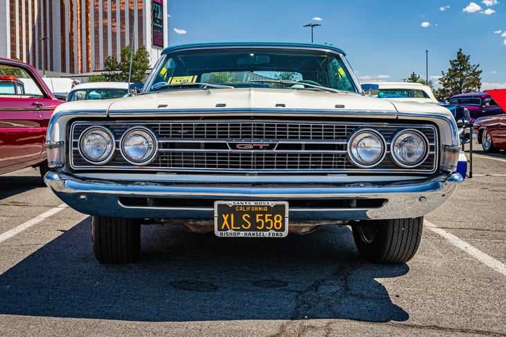 Reno, NV - August 4, 2021: 1968 Ford Torino GT Convertible Replica Indianapolis 500 Pace Car at a local car show.