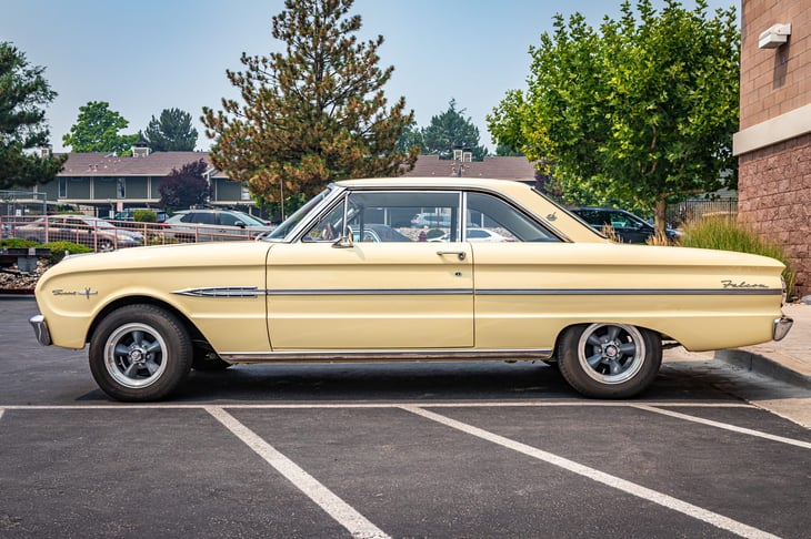 Reno, NV - August 6, 2021: 1963 Ford Falcon Sprint Hardtop Coupe at a local car show.