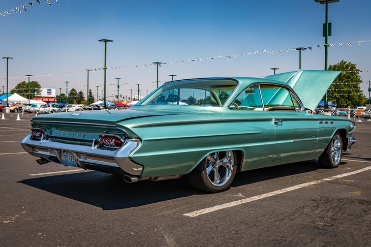Reno, NV - August 3, 2021: 1961 Buick LeSabre Hardtop Coupe at a local car show.