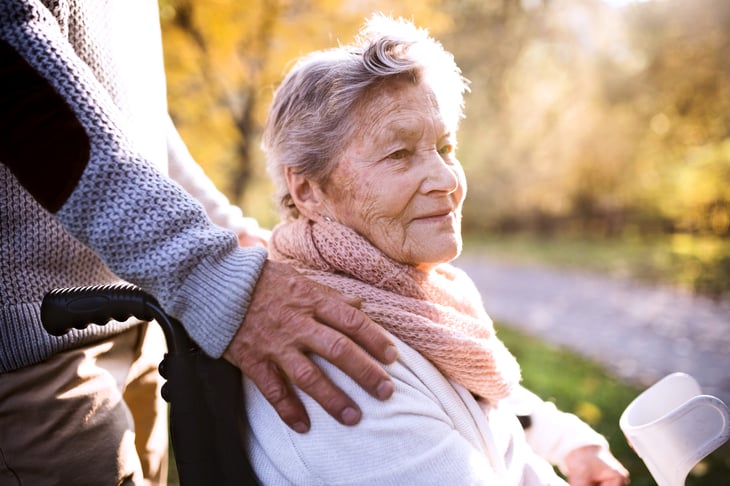 Senior woman in a wheelchair
