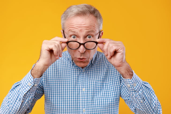 Surprised retiree