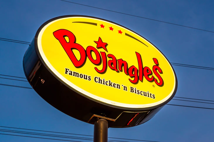 Bojangles chicken restaurant sign