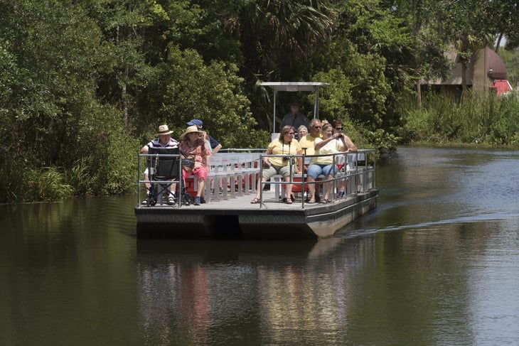 A boat ride in the Homosassa Springs Wildlife State Park in Florida