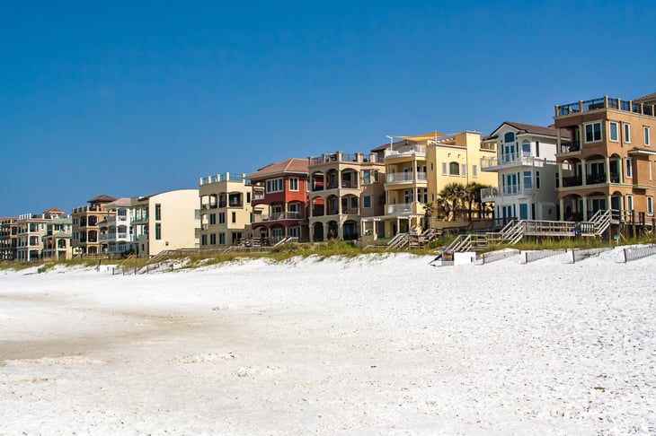 Houses on the beach in Destin, Florida