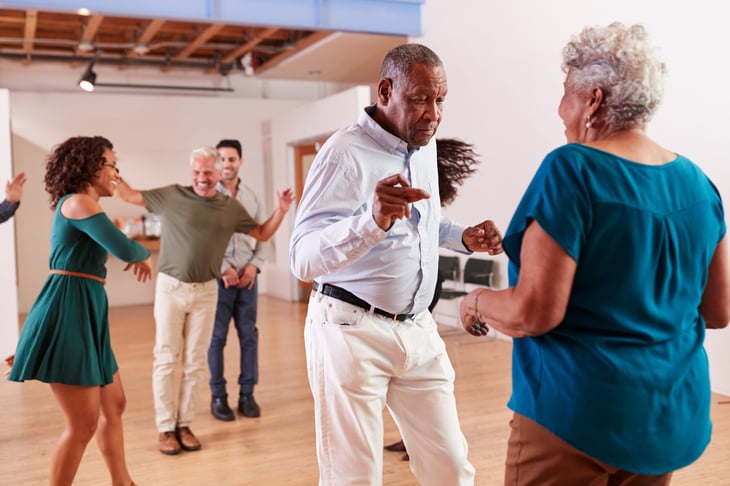senior citizens dancing