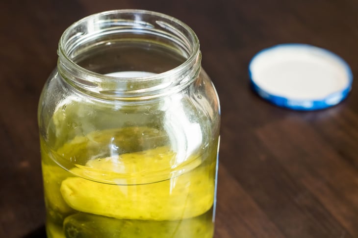 Food condiments jar pickle juice