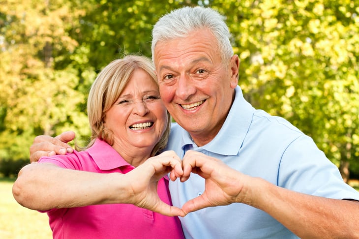 Couple with healthy heart symbol