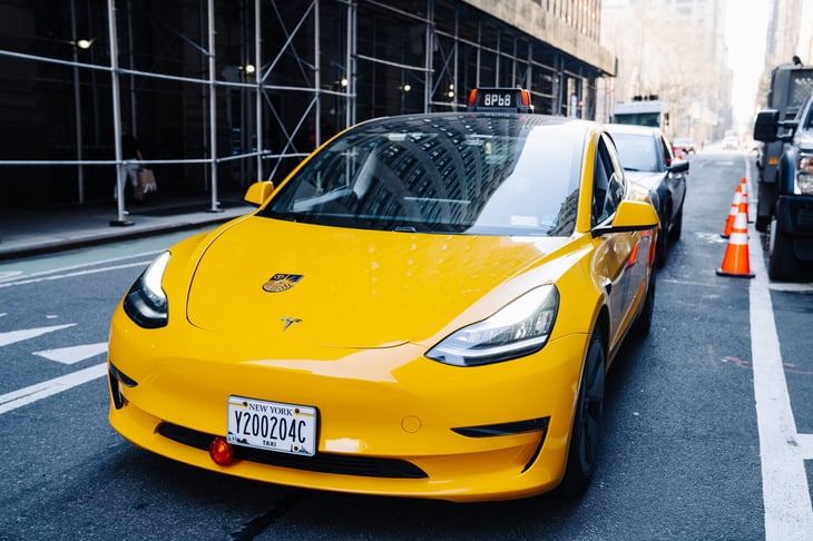 New York City Tesla Taxi Cab