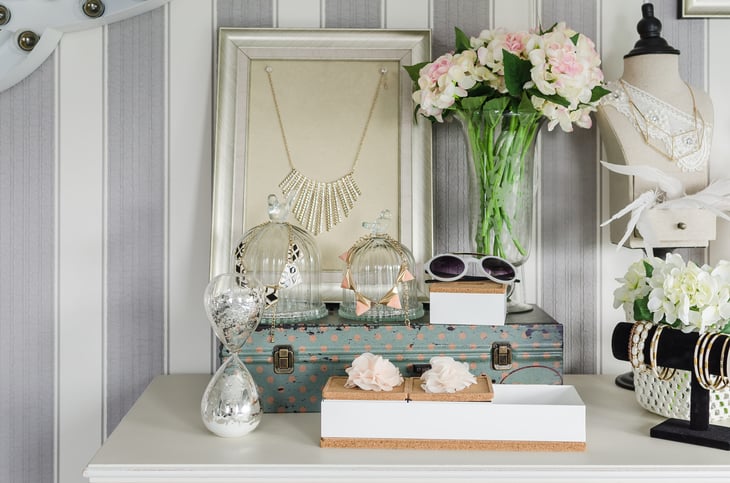 women accessories on dressing table