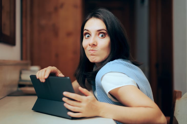 Woman worried about privacy