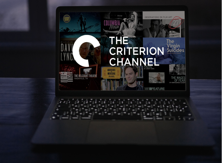 The Criterion Channel streaming service on a laptop