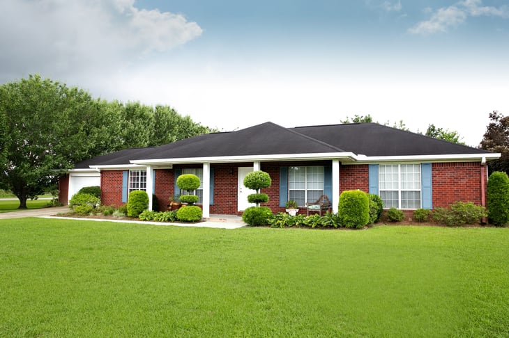 1980s brick ranch house