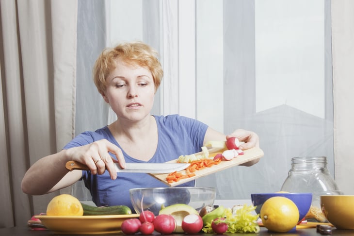 Woman preparing food