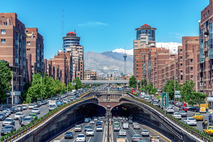 Traffic in Tehran, Iran
