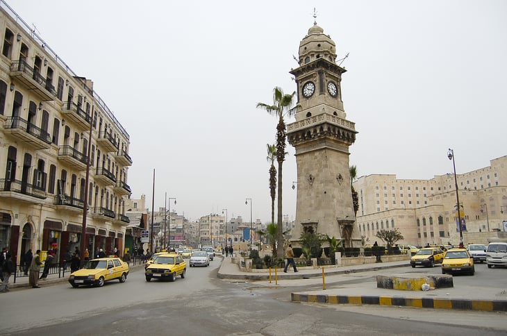 Traffic in Aleppo, Syria