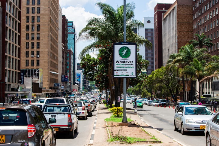 Traffic in Harare, Zimbabwe