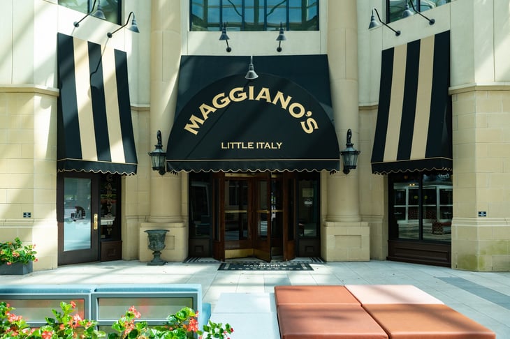 Maggiano's Little Italy restaurant exterior in Southpark Mall in Charlotte, NC