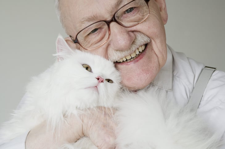 Owner with his cat