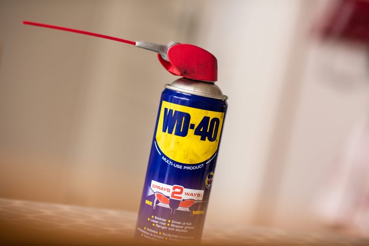 WD-40 on shelf