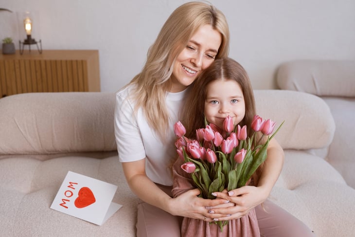 Happy mother with daughter on Mother's Day