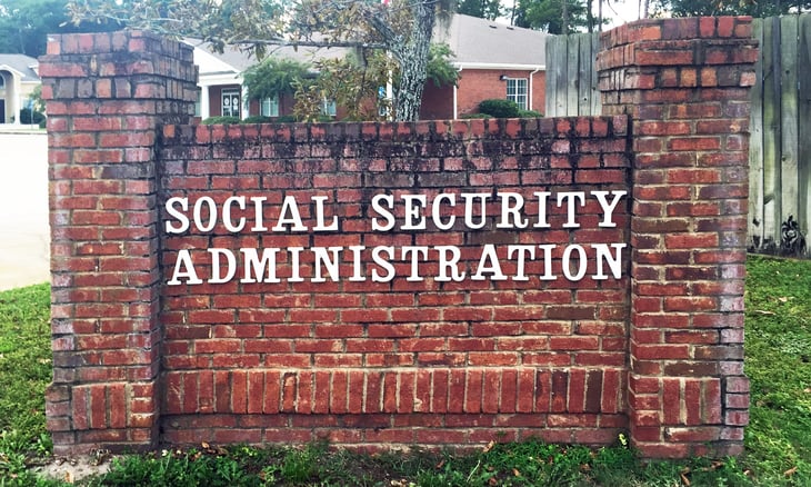 Social Security Administration brick sign