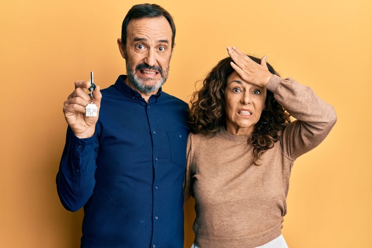 shocked unhappy surprised homeowners