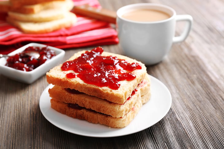 jam jelly on toast