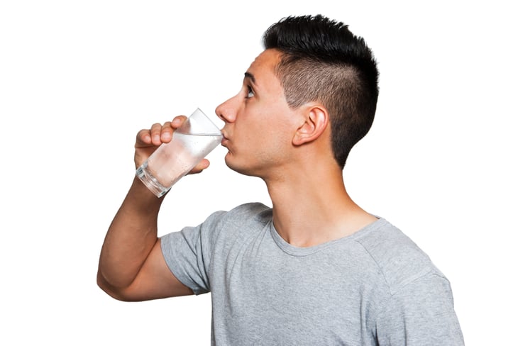 Man drinking sparkling water
