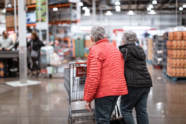 Seniors shopping at Costco