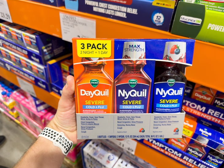Costco cold and flu medicine pack with DayQuil and NyQuil