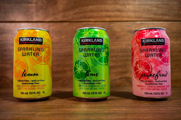 Kirkland brand Costco flavored sparkling water
