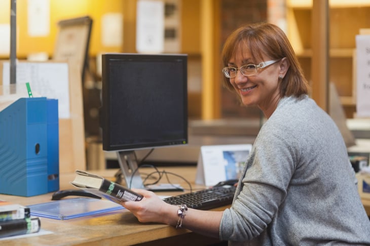Smiling librarian