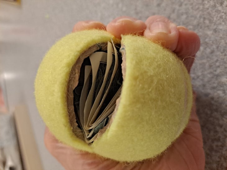 Tennis ball used to hide valuables