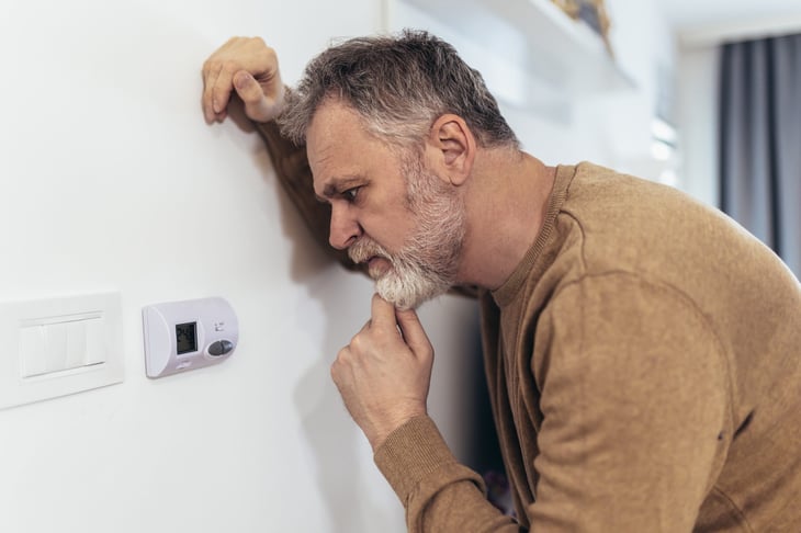 Older man worried about thermostat settings