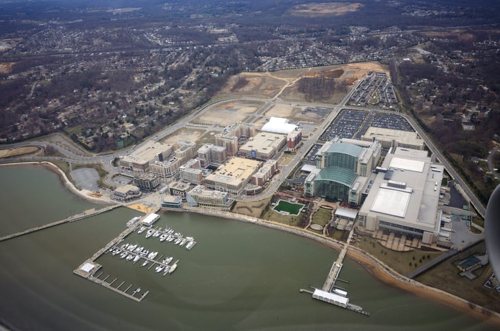 National Harbor development along the Potomac River in Oxon Hill, Prince George's County, Maryland