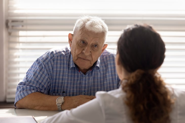 senior man getting advice