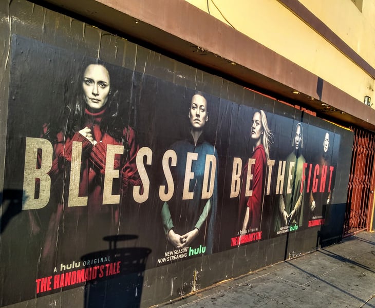 Advertisement for The Handmaid's Tale show on Hulu
