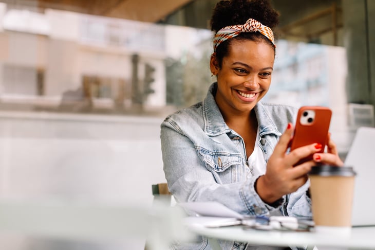 Young woman on her phone