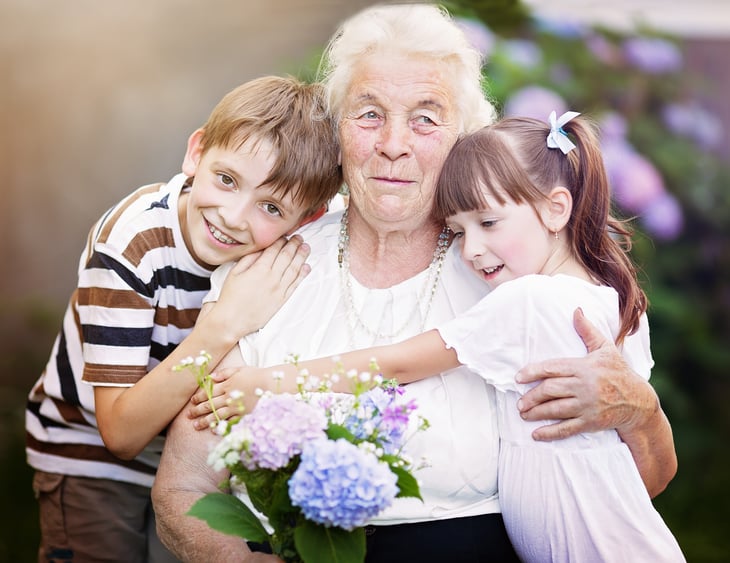 Senior Woman and Grandchildren