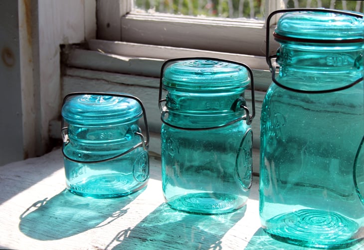 Antique canning jars