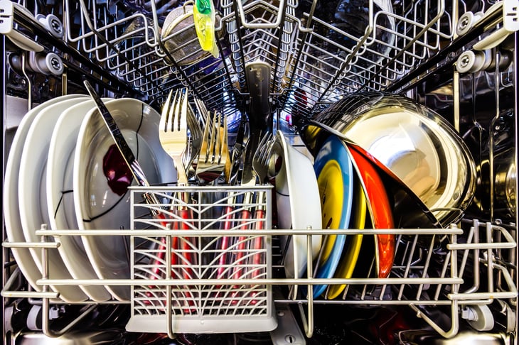 Overloaded dishwasher