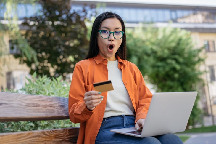 Woman shopping online