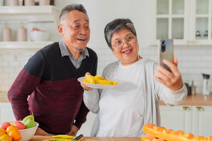 Happy retired couple